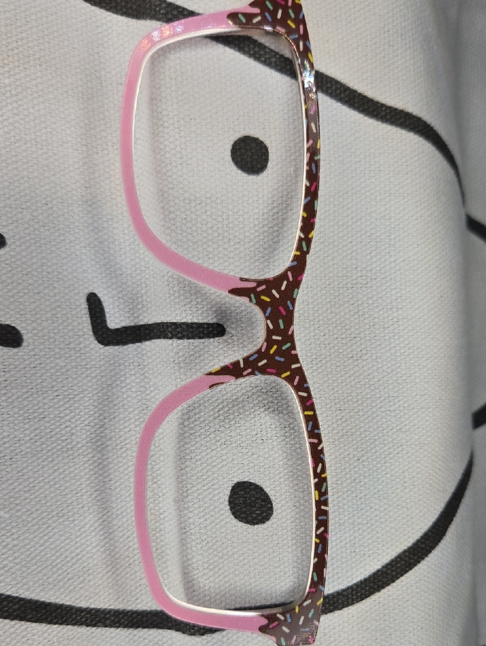 Pink and Brown Sprinkled Donut Pattern Women's Eyewear Magnetic Top Frame